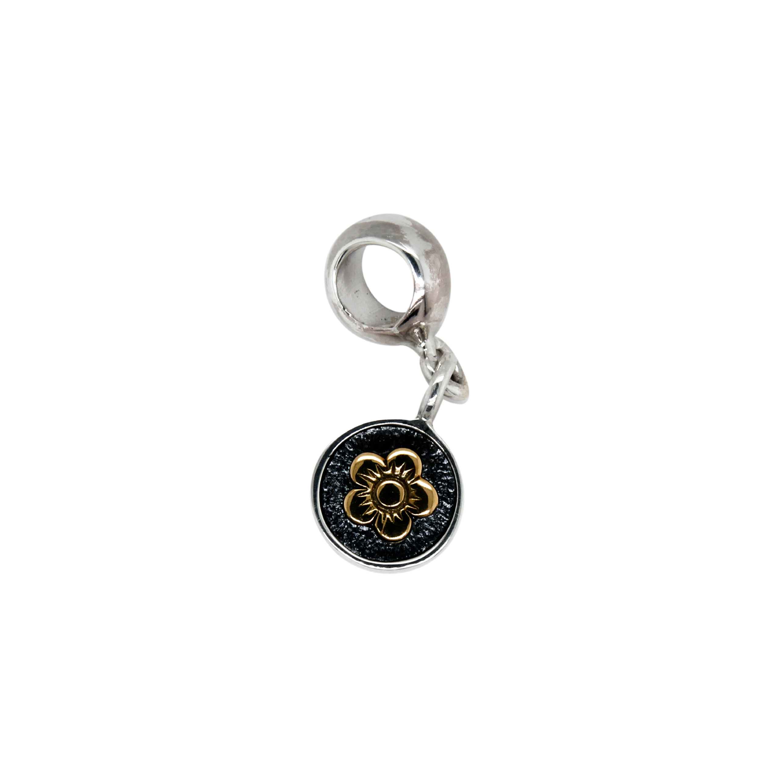 Charm de Plata .925 con una flor de Oro 14k