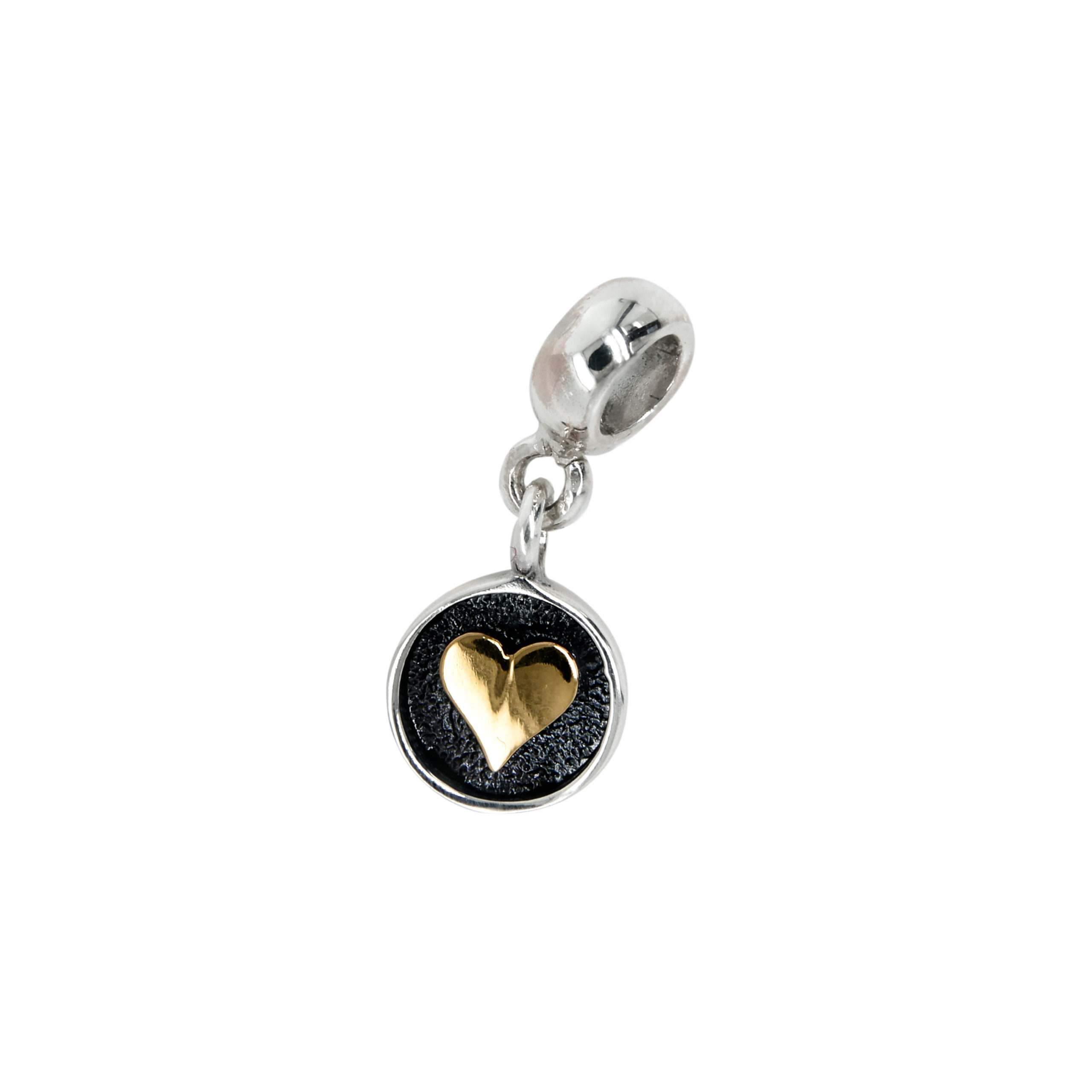 Charm de Plata .925 con un corazón de Oro 14k