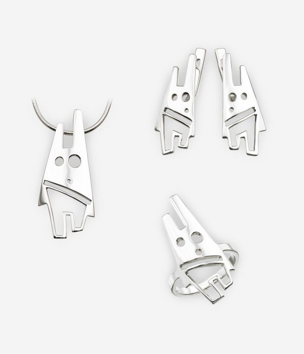 The Futurist jewellery collection features a futuristic human design and is crafted from 925 sterling silver